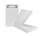 Aluminum Memo Storage Clipboard - White